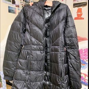 Athleta long light-weight puffer coat.